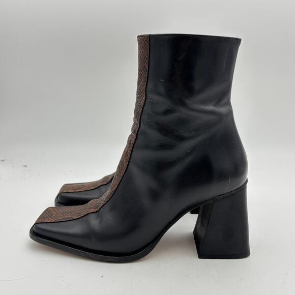 Alohas South Edge Python Two Tone Heeled Ankle Boots Women's 41 - Picture 5 of 11